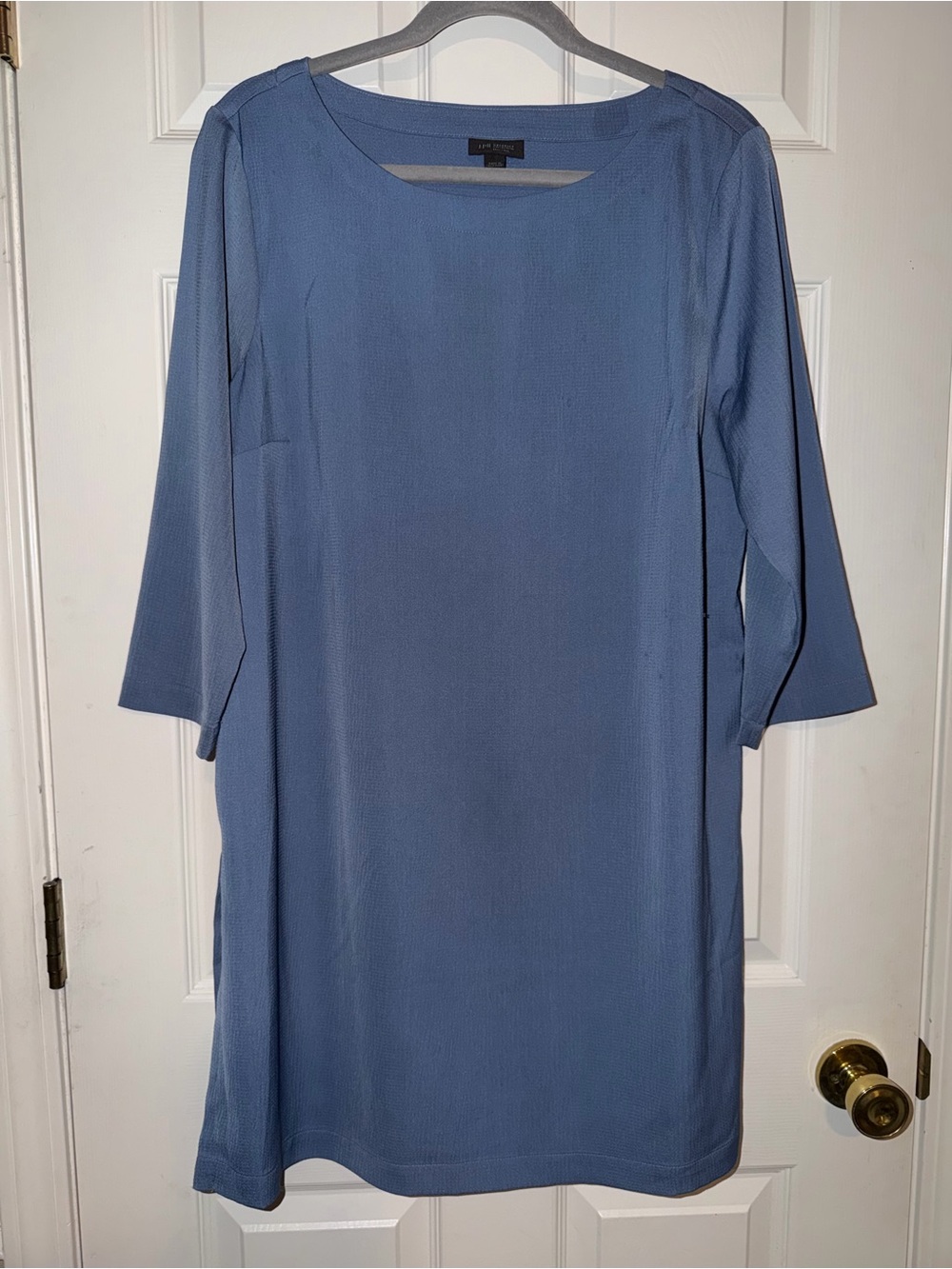 J. Jill Wearever Collection Easy Care Slate Blue Midi Shift Tunic Dress